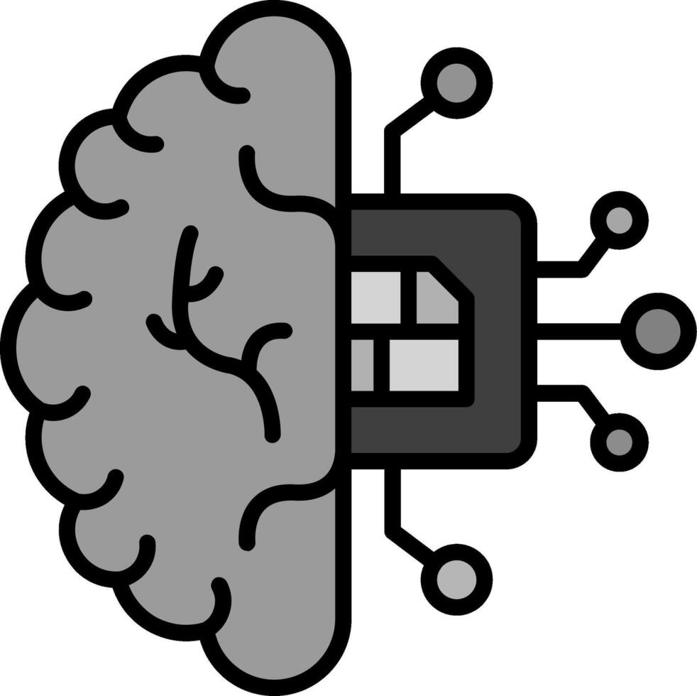 icono de vector de inteligencia artificial