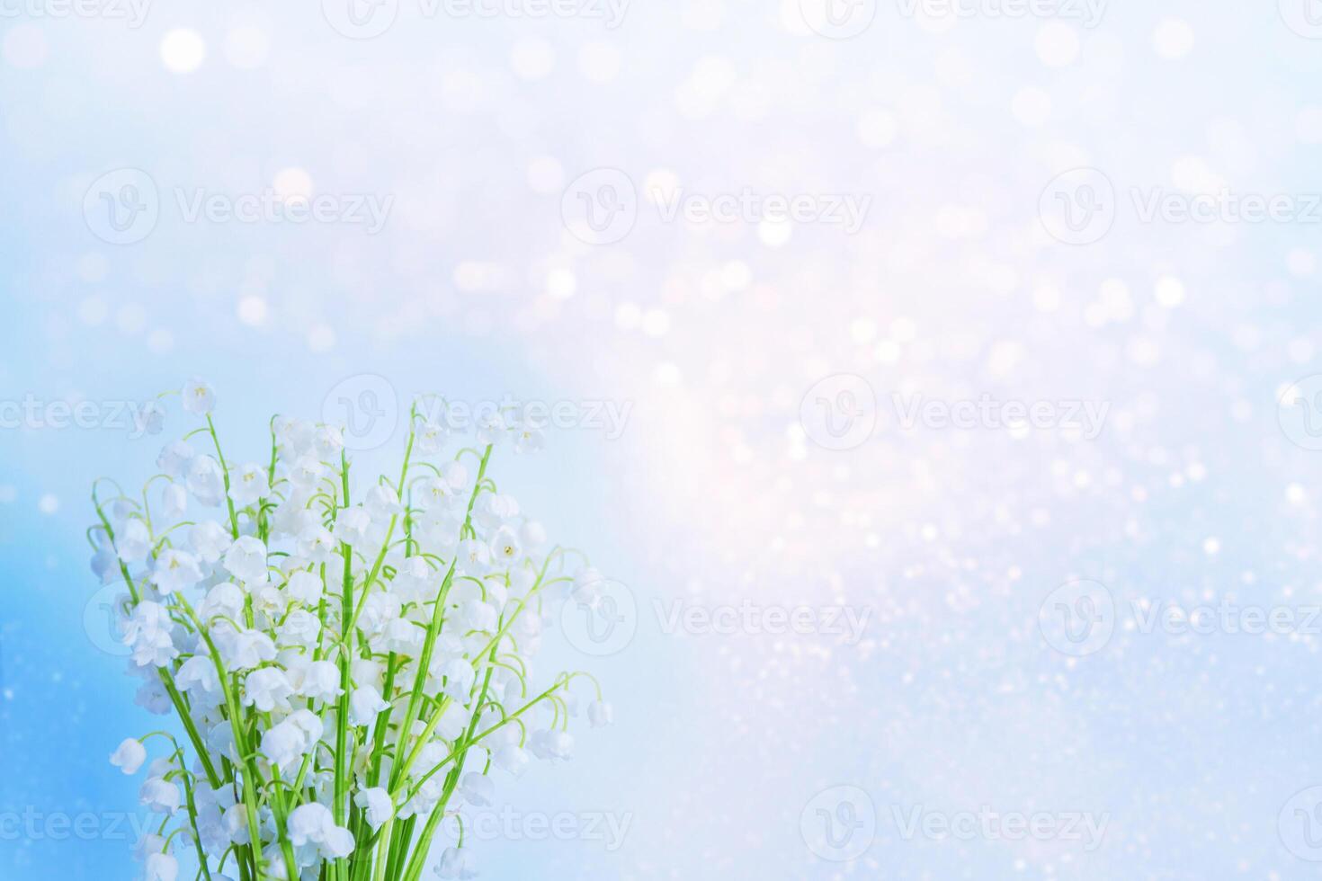 flowers lily of the valley on a light background. photo