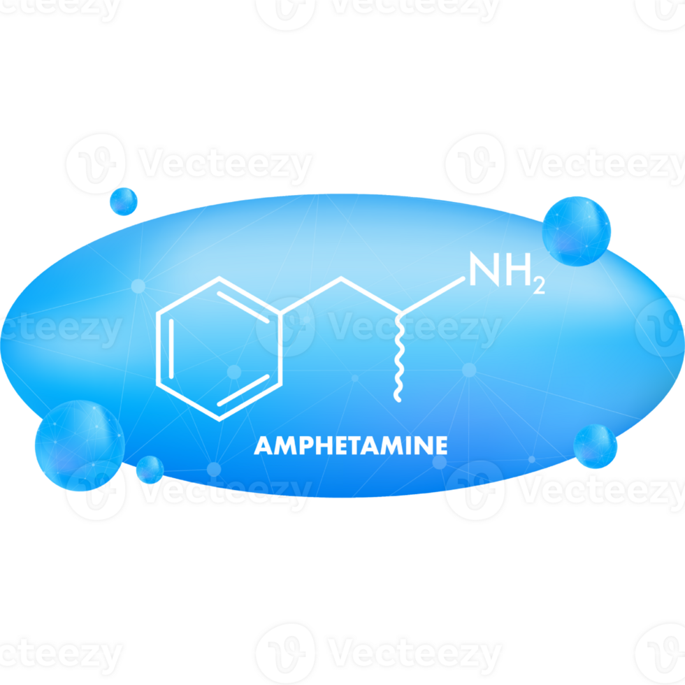 Amphetamine formula. Icon with amphetamine formula. png