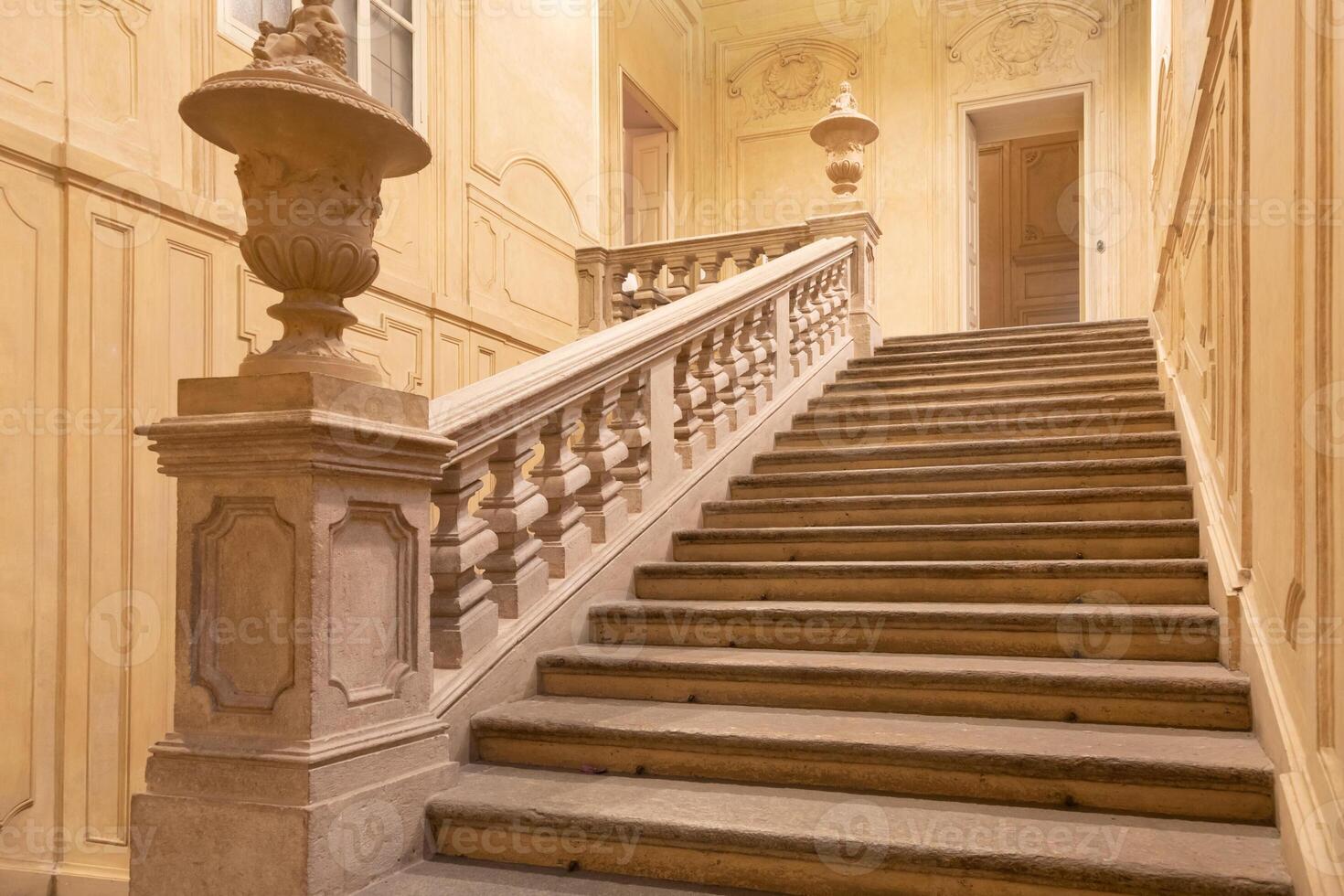 Luxury baroque staircase, elegant vintage interior photo