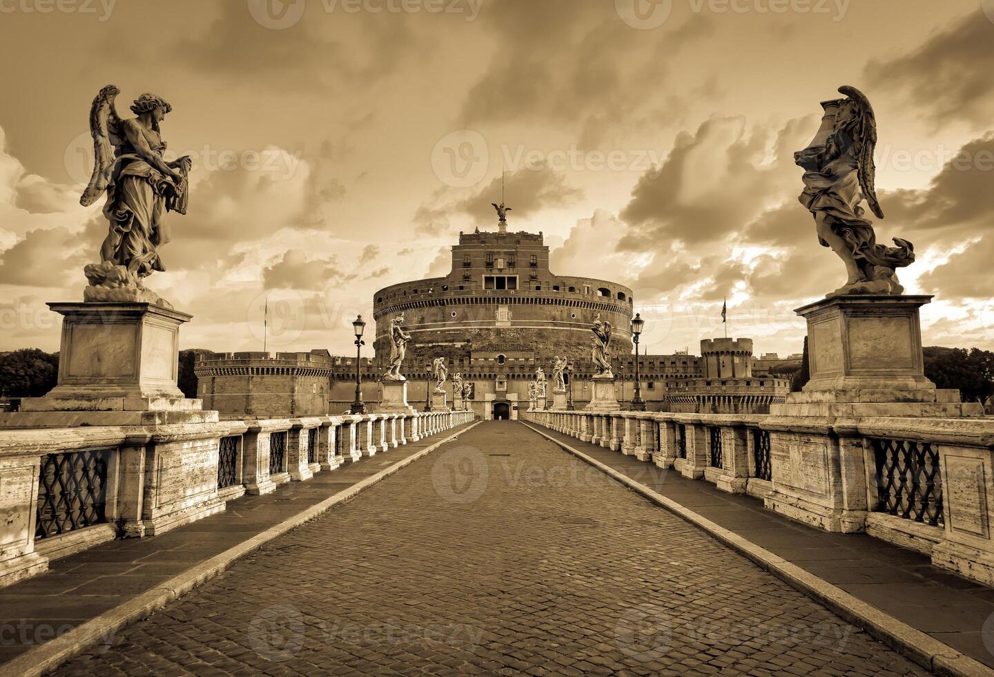 Rome old postcard - vintage style, retro texture photo