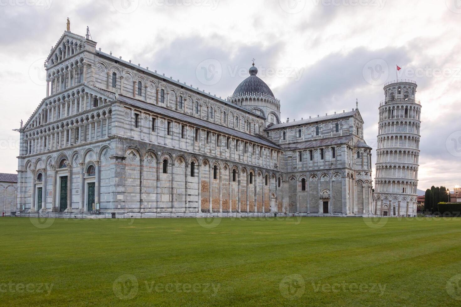 Pisa, Italy - cathedral sightseeing, travel destination, sunrise light, famous artistic building photo