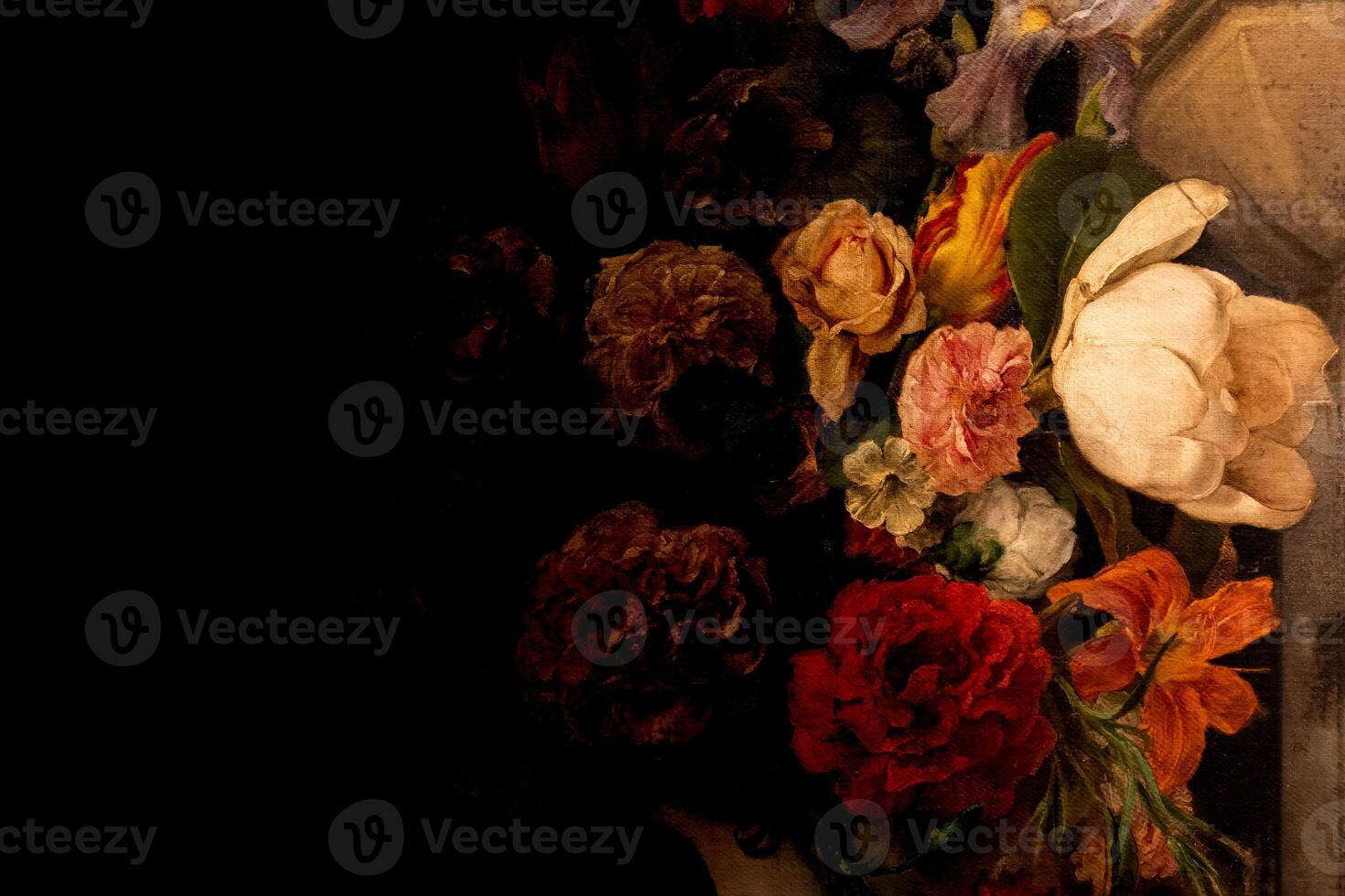 Grunge baroque flowers background. Antique design, floral ornament, romantic photo