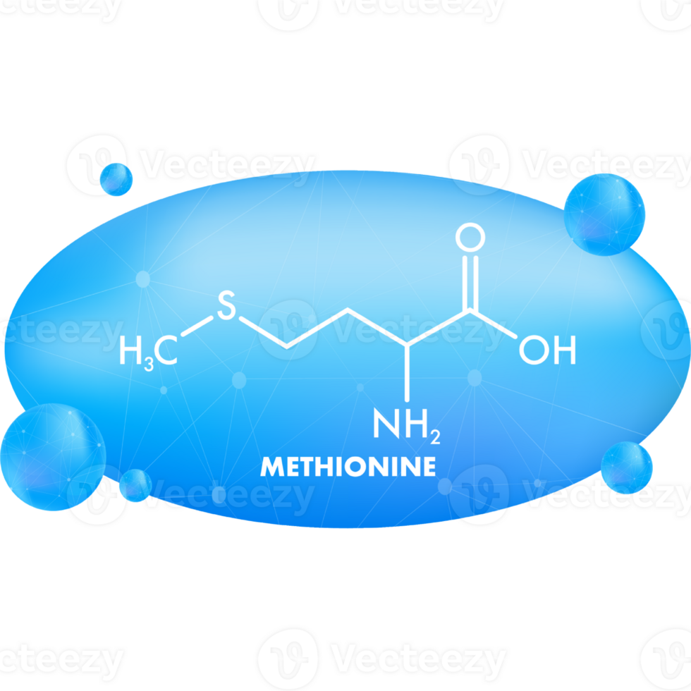 Symbol mit Methionin Formel. Amino Acid Molekül. png