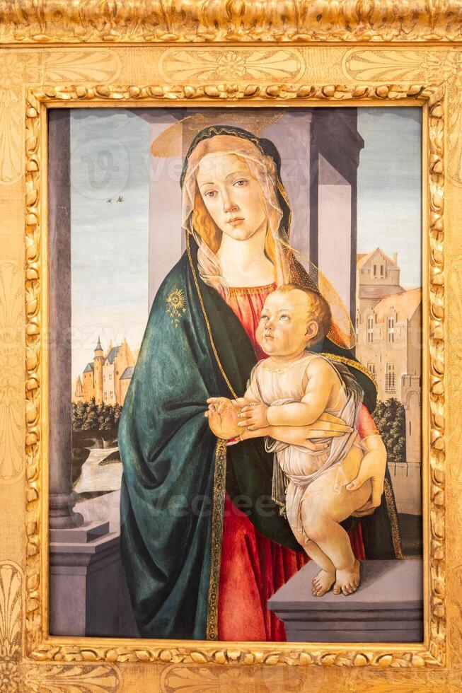 Madonna and Child, by Sandro Botticelli, ca 1490 - tempera on panel photo