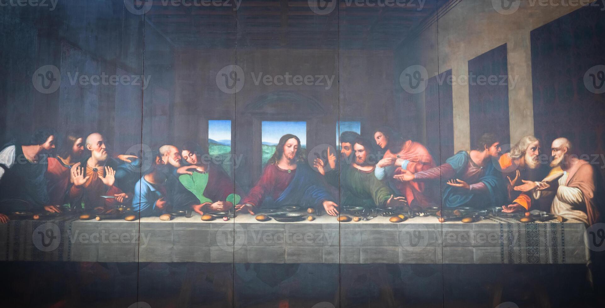 The painting of Last Supper in Turin Duomo after Leonardo da Vinci photo
