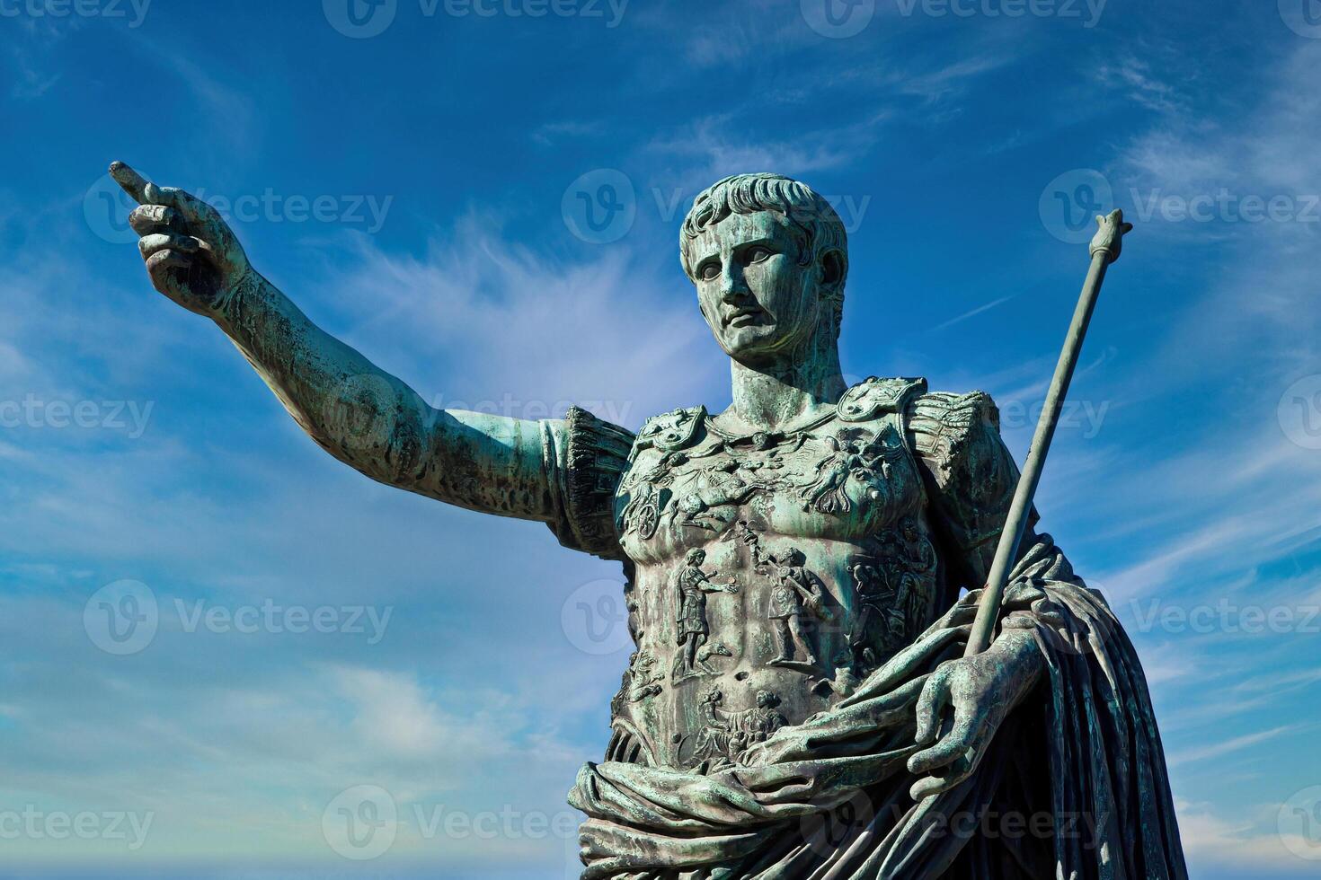 Julius Caesar, ancient statue in Rome, Italy. Concept for leadership, personal growth, personal development photo