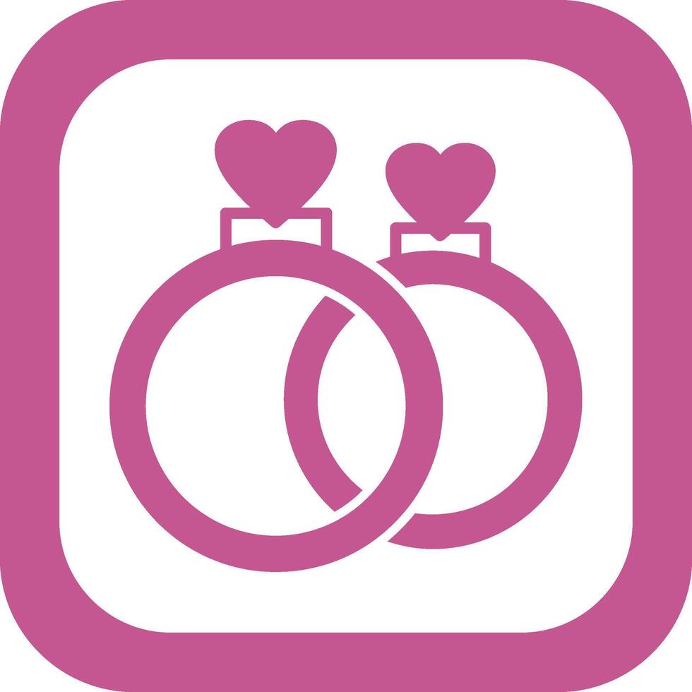 icono de vector de anillos de boda