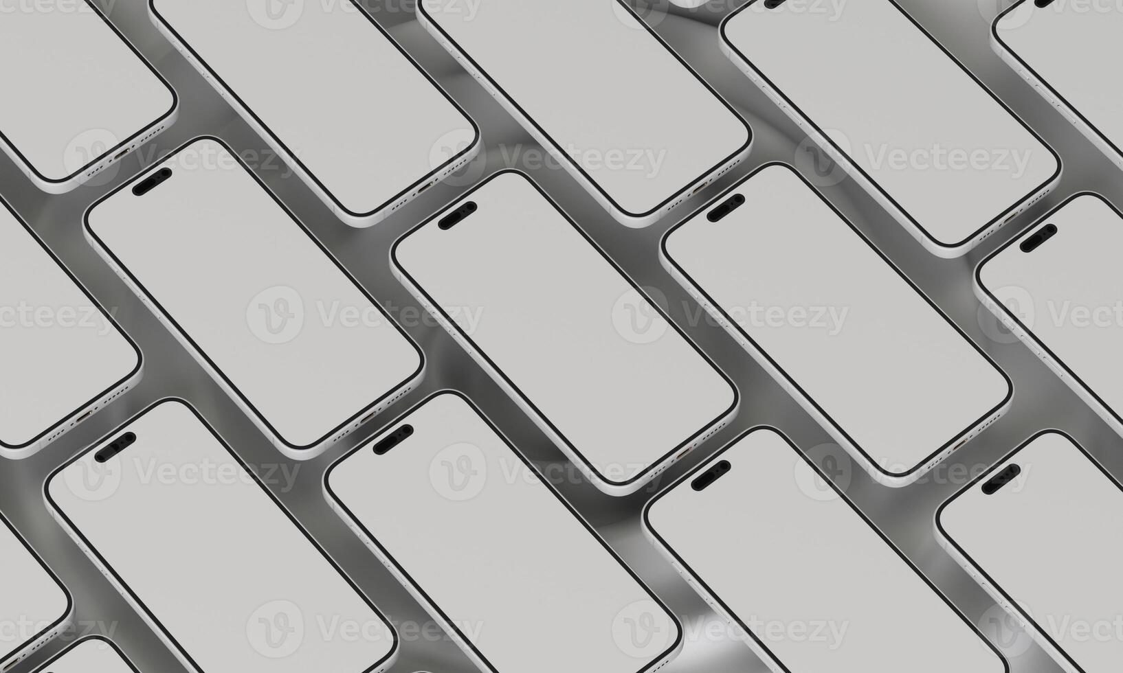 smartphone mockup white screen. mobile phone vector Isolated on White Background. phone different angles views. Vector illustration photo
