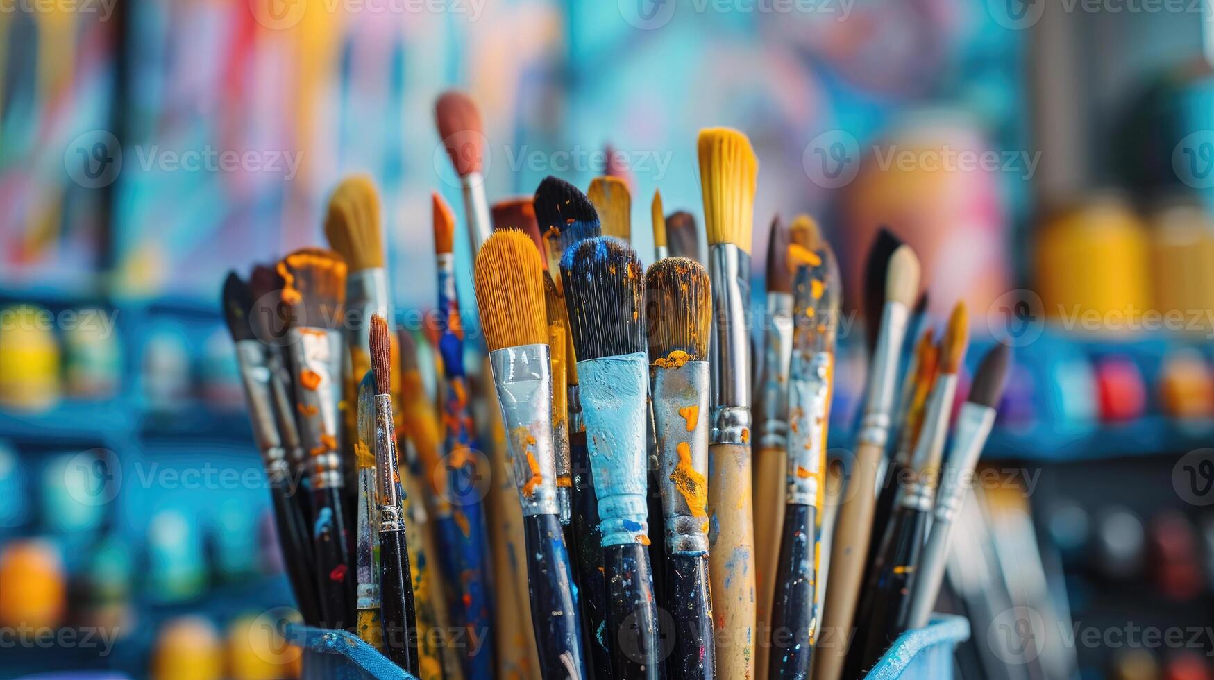AI generated The Artist's Tools A Symphony in Brushes photo