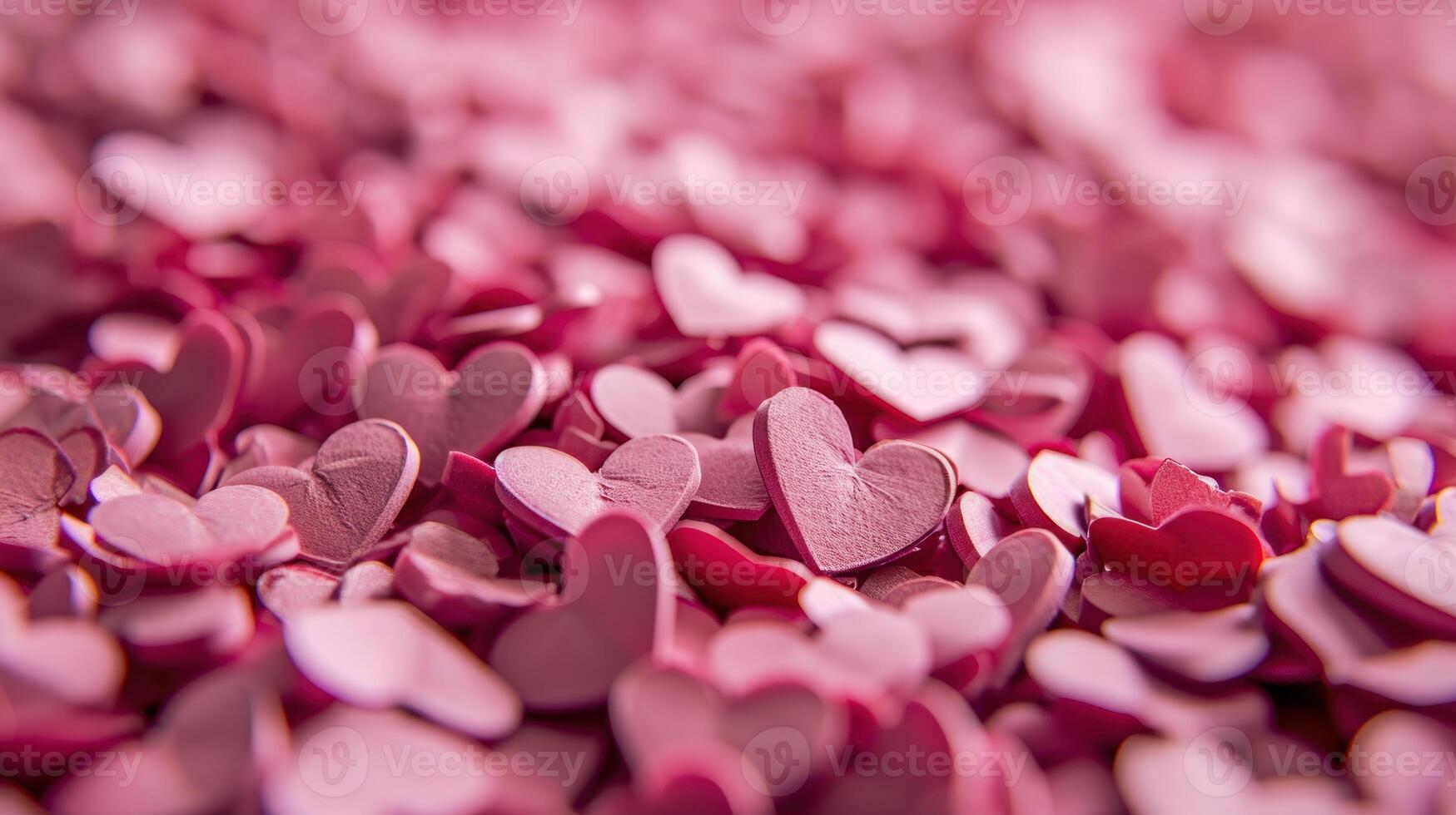 ai generado carmesí mareas un mar de papel corazones foto