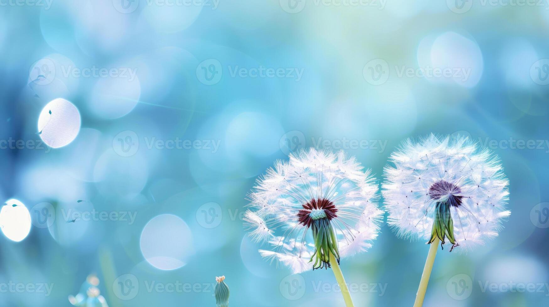 AI generated Whispers of Nature Dandelion Duo against a Bokeh Backdrop photo