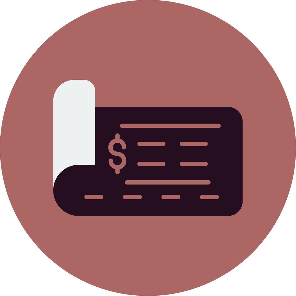 Bank Check Vector Icon