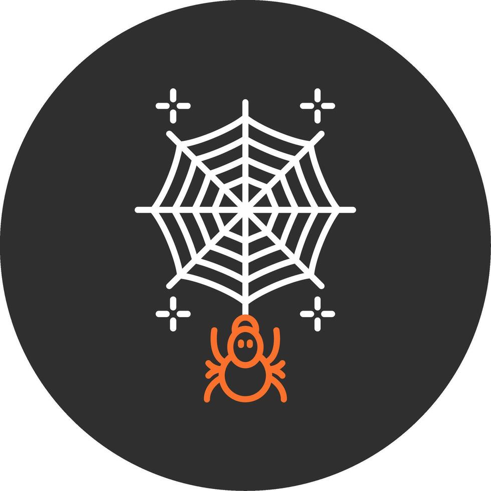 Spiderweb Blue Filled Icon vector