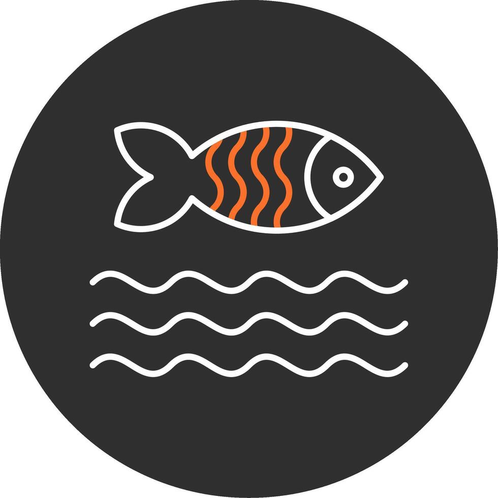 pescado azul lleno icono vector