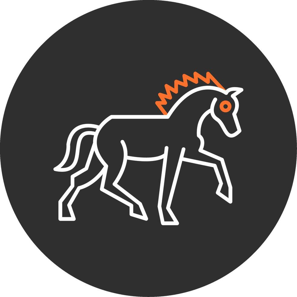 caballo azul lleno icono vector