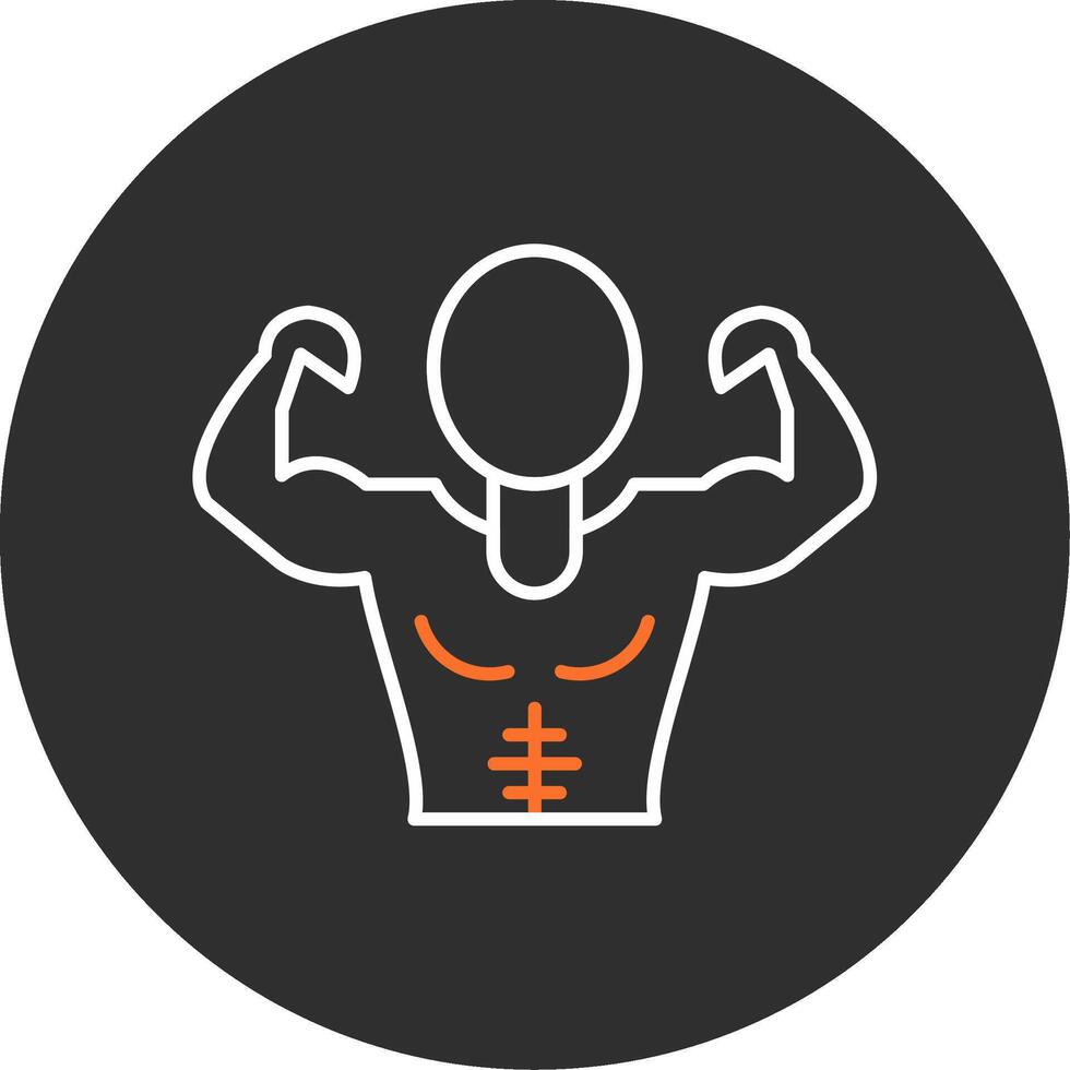 Muscle Man Blue Filled Icon vector