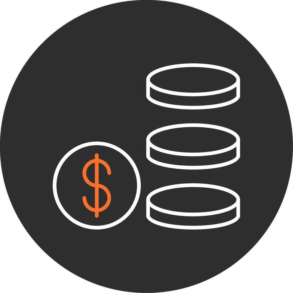 Coin Stack Blue Filled Icon vector