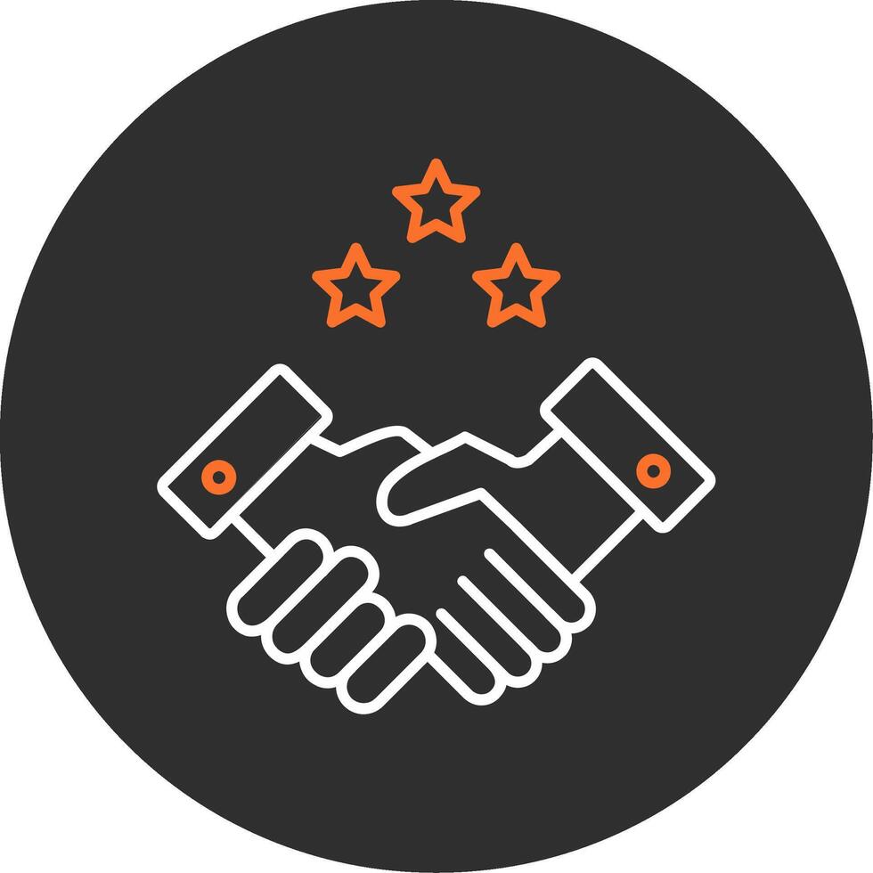 Partnership Handshake Blue Filled Icon vector