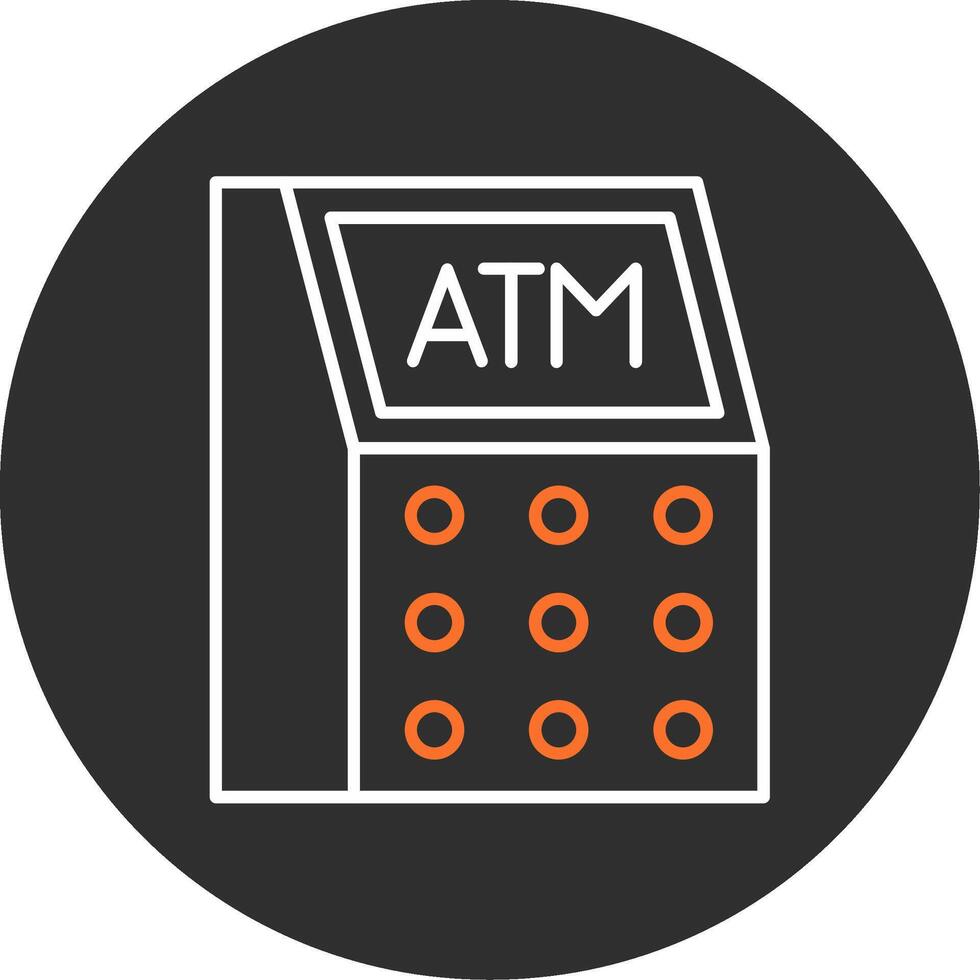 Atm Machine Blue Filled Icon vector