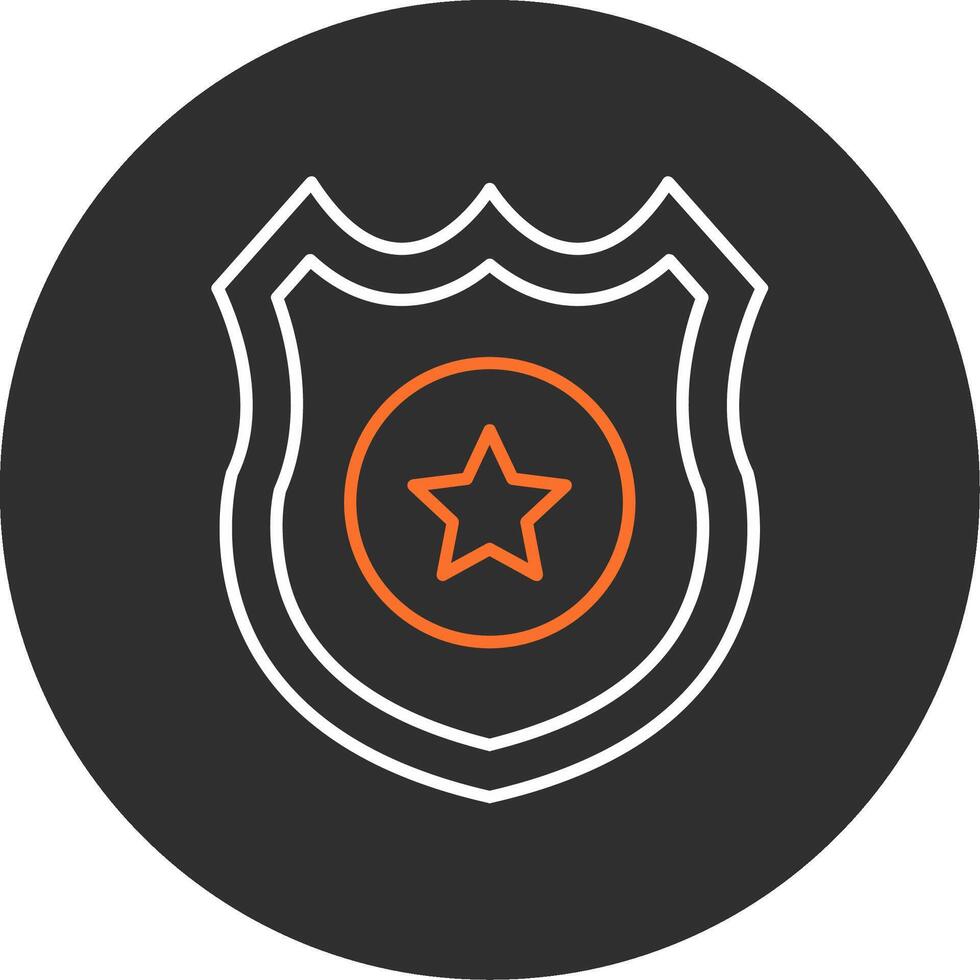 Police Badge Blue Filled Icon vector