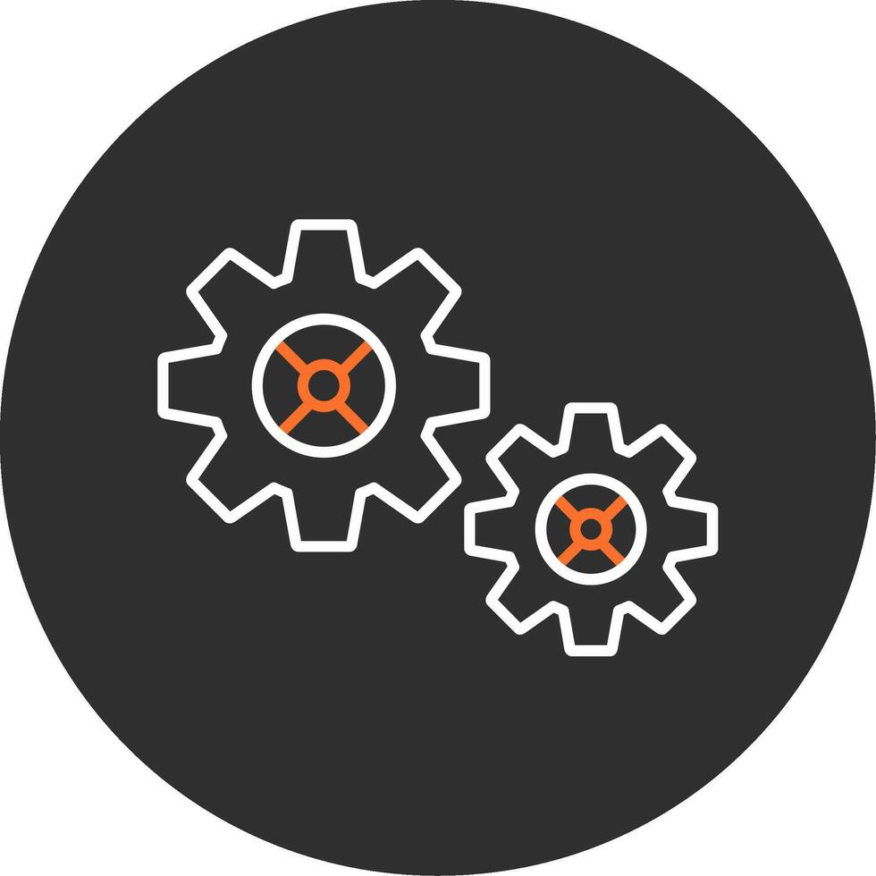 Gear Blue Filled Icon vector