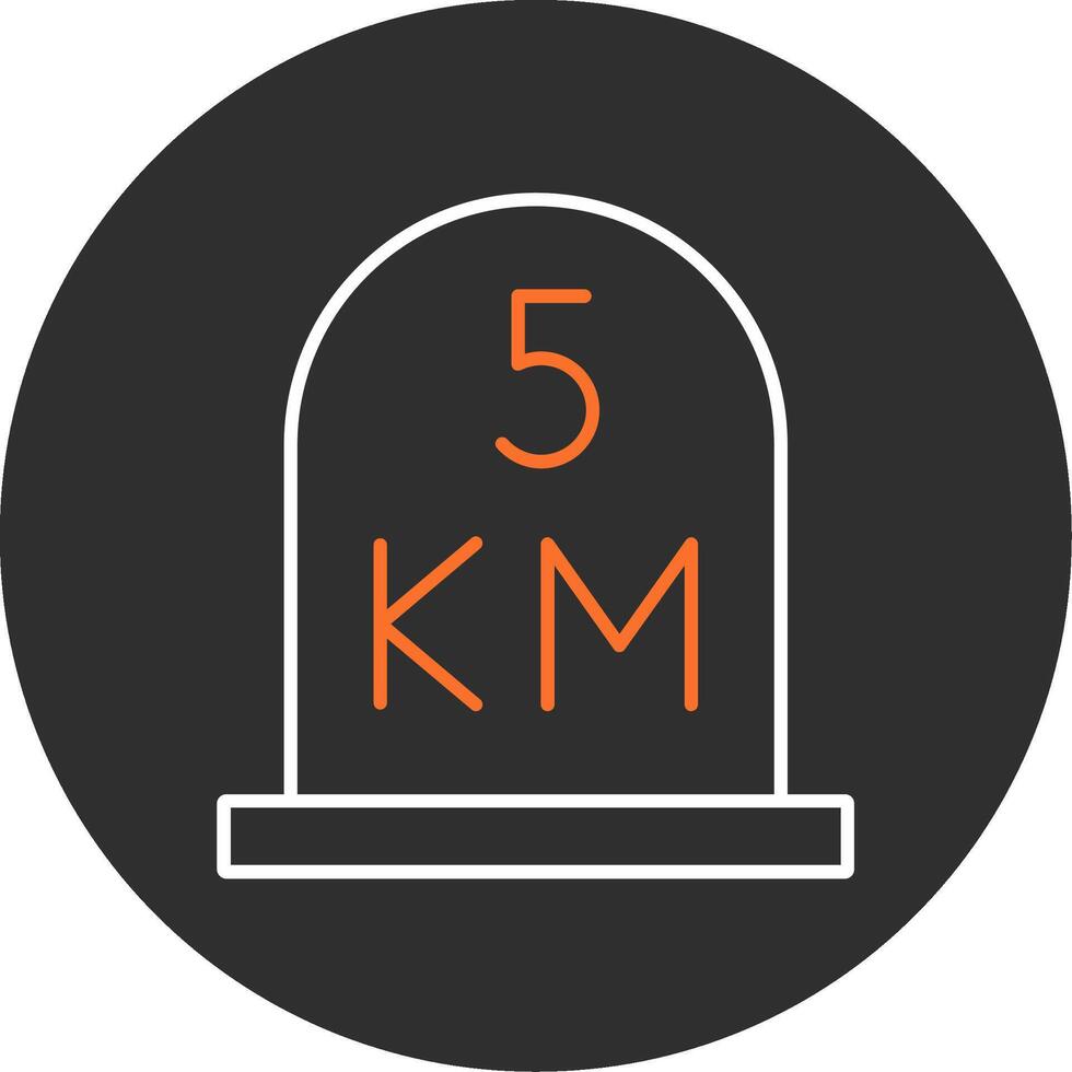 kilometer Blue Filled Icon vector