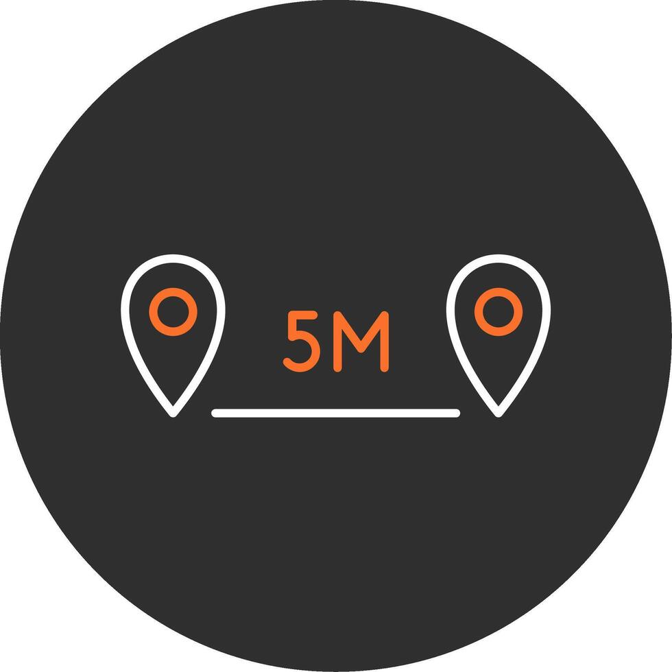 Distance Blue Filled Icon vector