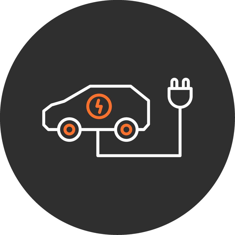Electric Car Blue Filled Icon vector