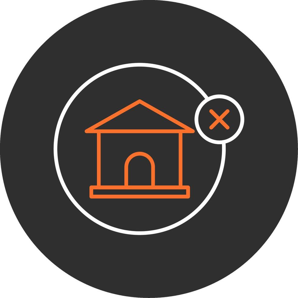 No House Blue Filled Icon vector