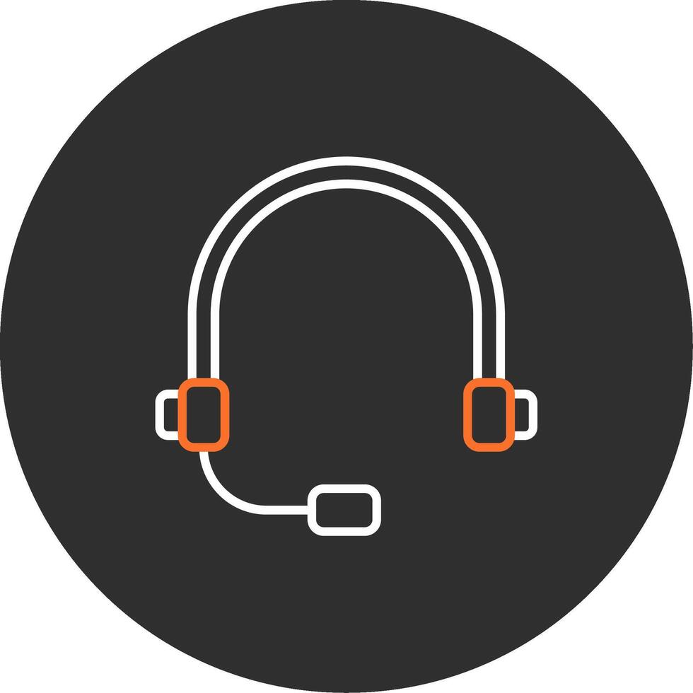 Headset Blue Filled Icon vector