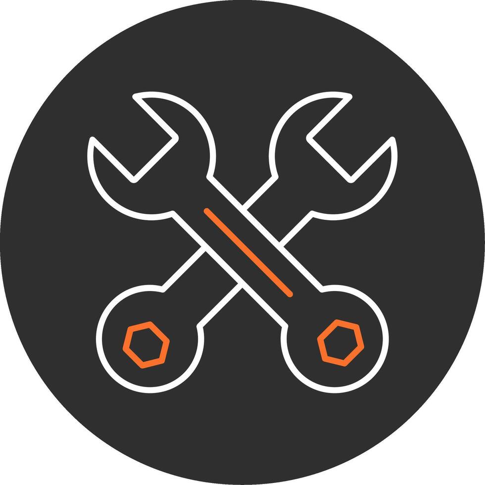 Wrench Blue Filled Icon vector