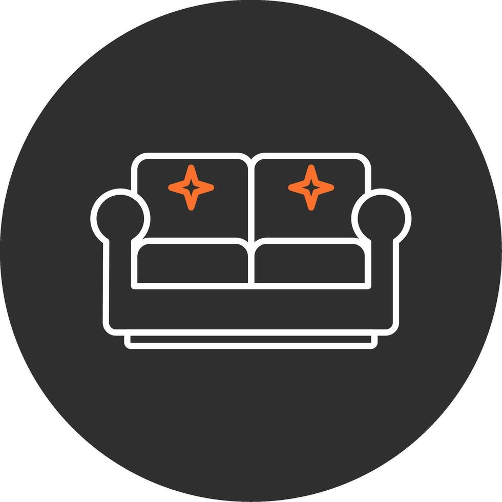 Couch Blue Filled Icon vector