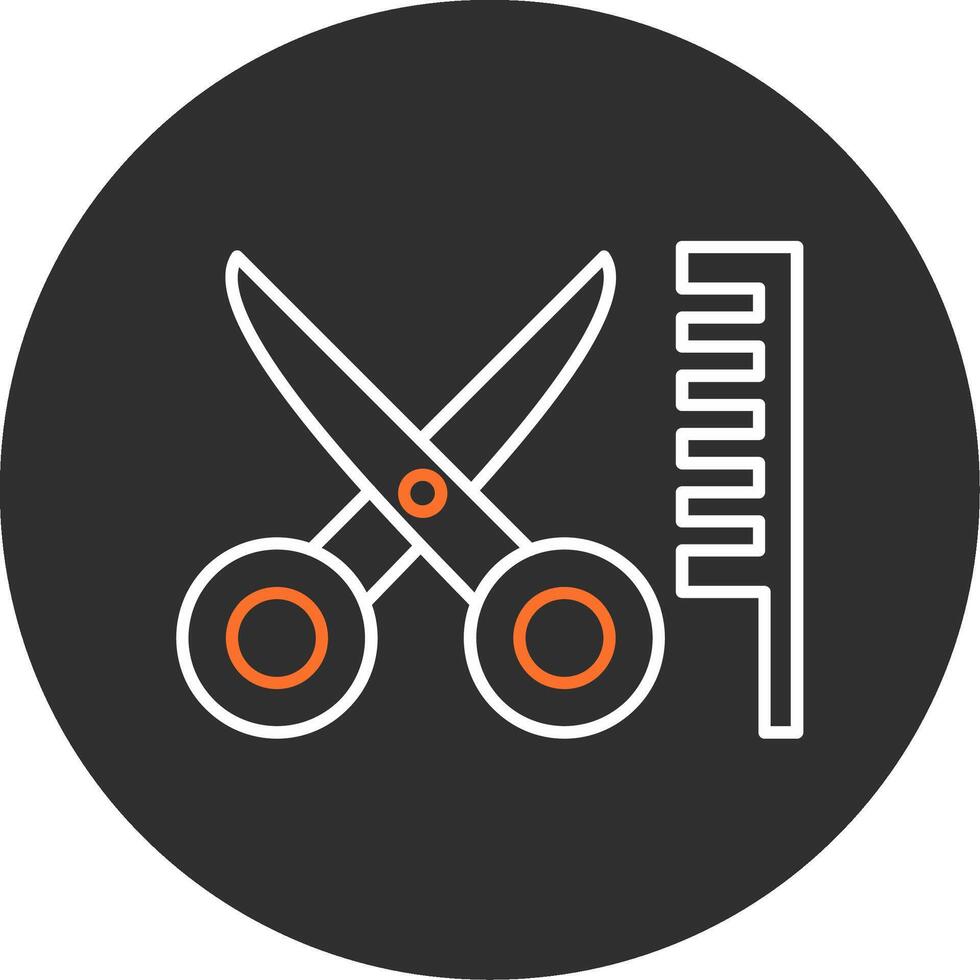 Hair Cut Blue Filled Icon vector