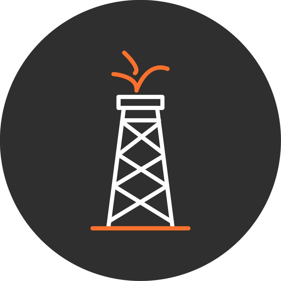 Oil Tower Blue Filled Icon vector