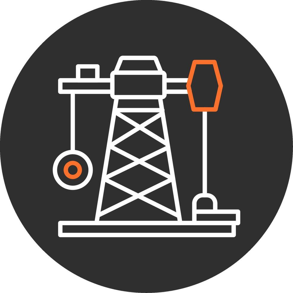 Oil Mining Blue Filled Icon vector