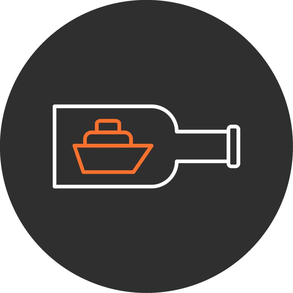 Ship In A Bottle Blue Filled Icon vector