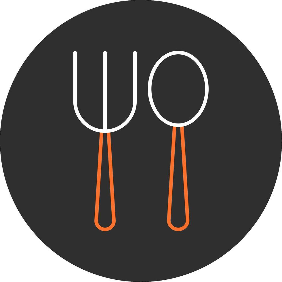 Fork Spoon Blue Filled Icon vector