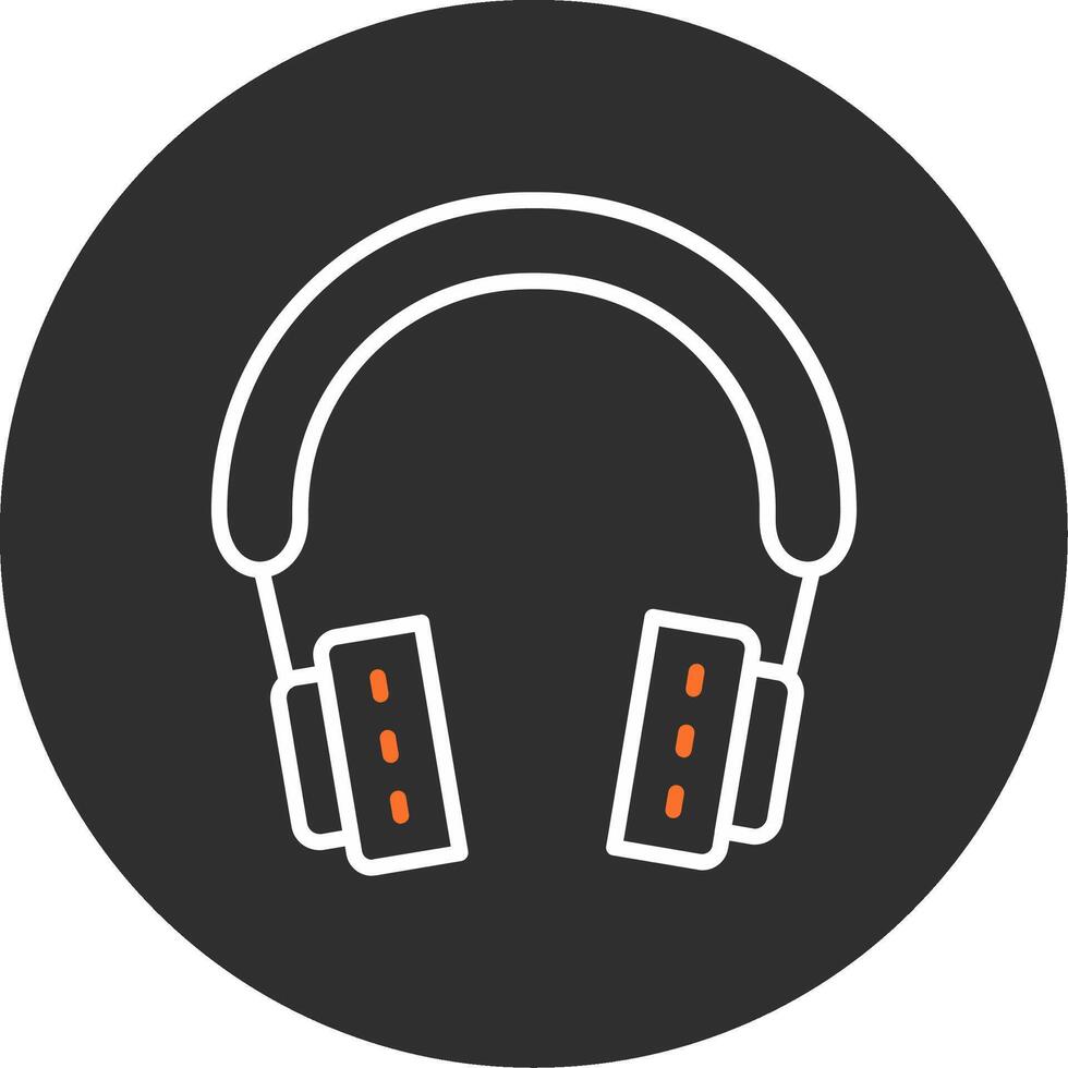 auriculares azul lleno icono vector