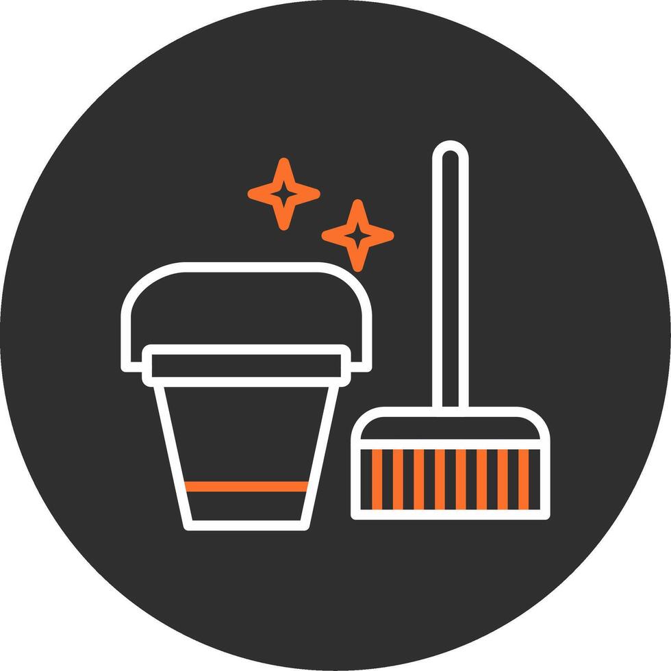 Cleaning Tools Blue Filled Icon vector