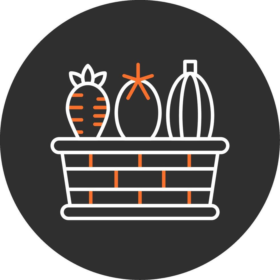 Vegetable Basket Blue Filled Icon vector