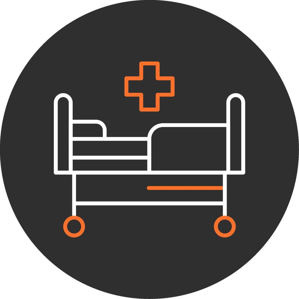 hospital cama azul lleno icono vector