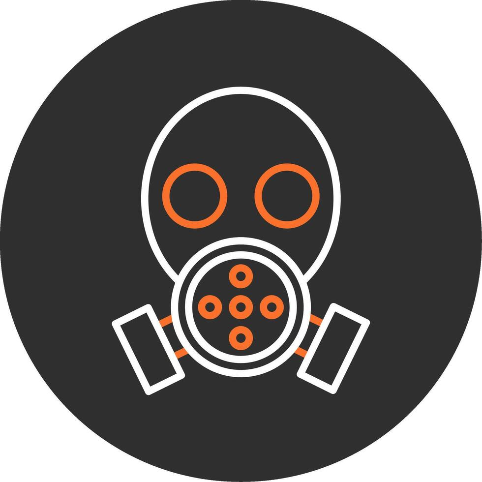 Gas Mask Blue Filled Icon vector