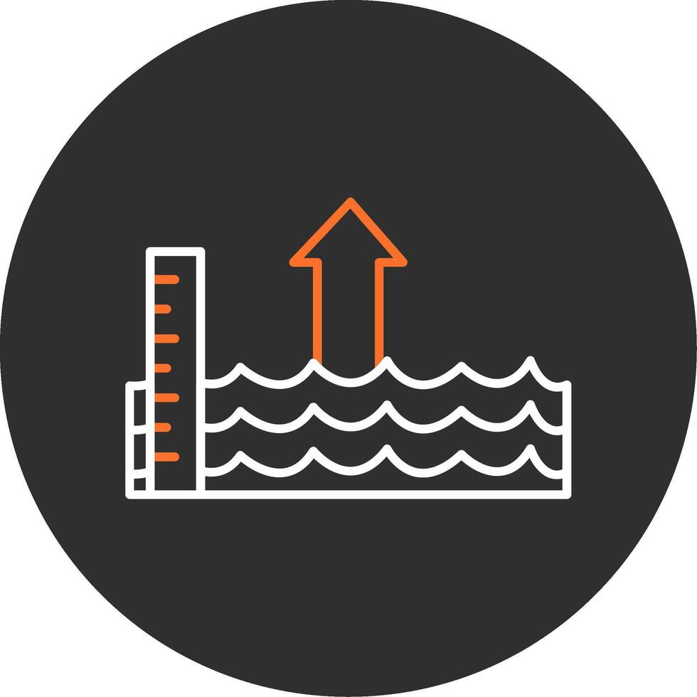 Sea Level Rise Blue Filled Icon vector