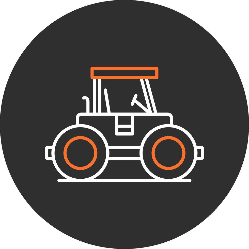 Road Roller Blue Filled Icon vector