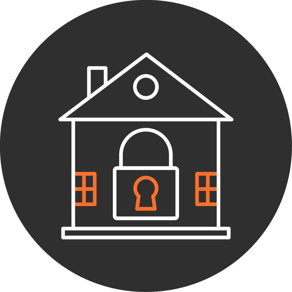 House Lock Blue Filled Icon vector