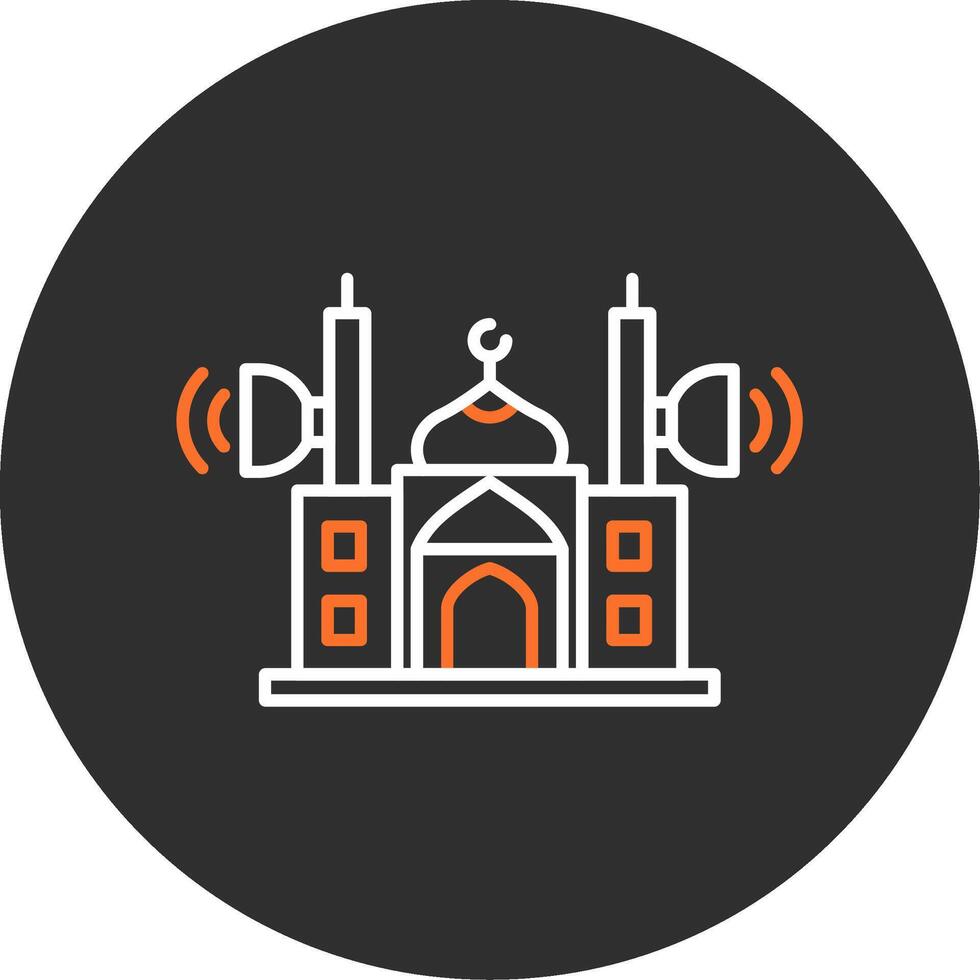 Mosque Speaker Blue Filled Icon vector