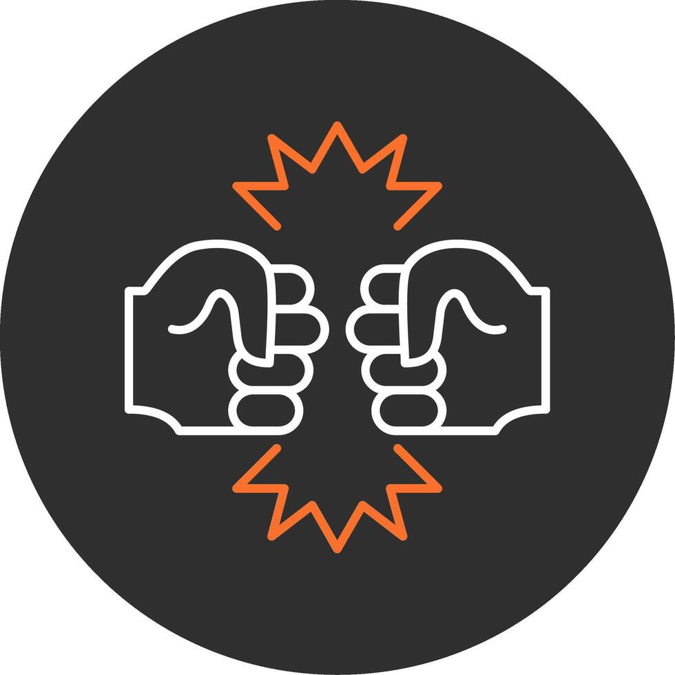 Fighting Blue Filled Icon vector