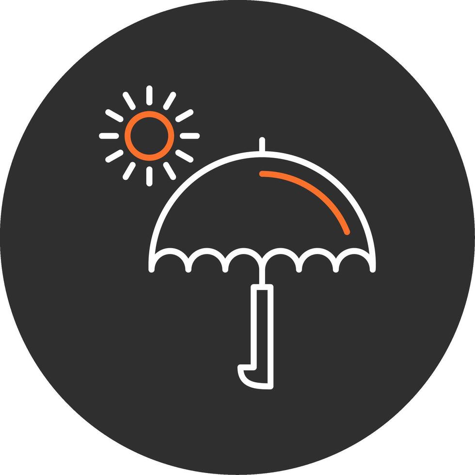 Umbrella Blue Filled Icon vector