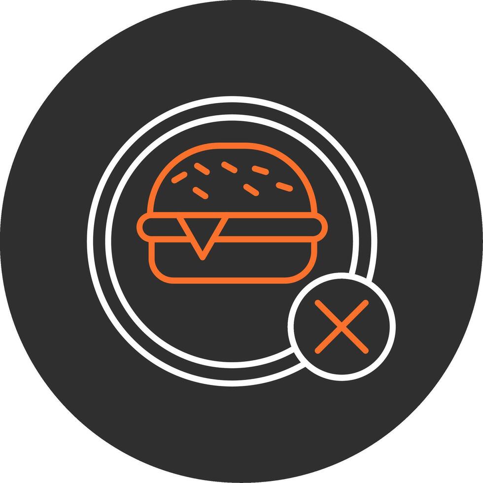 No Food Blue Filled Icon vector
